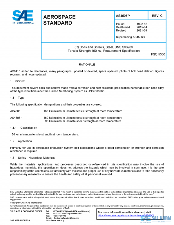 SAE AS 4506 Series PDF