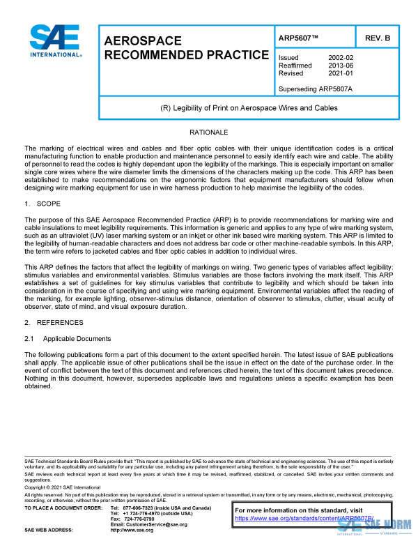 SAE ARP 5607 Series PDF