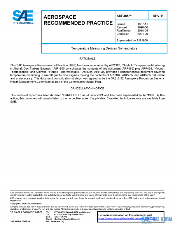 SAE ARP 485 Series PDF