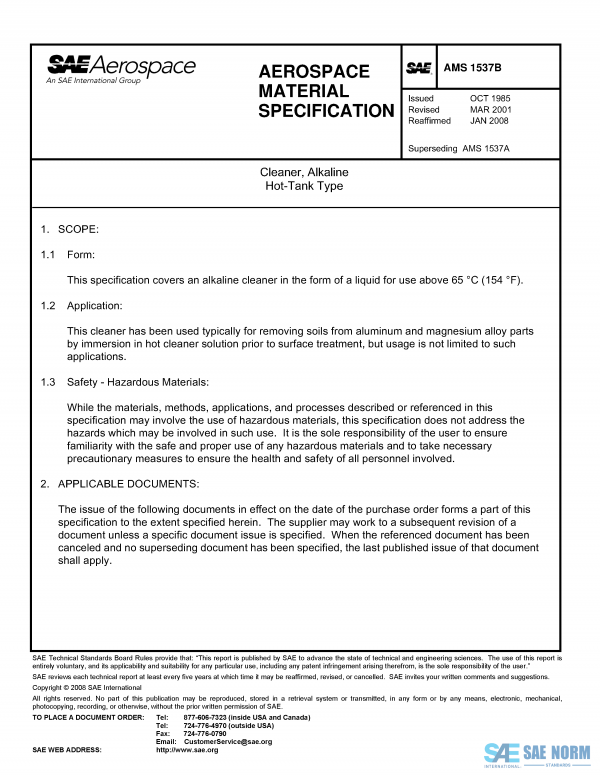 SAE AMS 1537 Series PDF