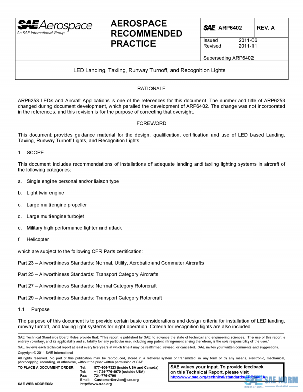 SAE ARP 6402 Series PDF