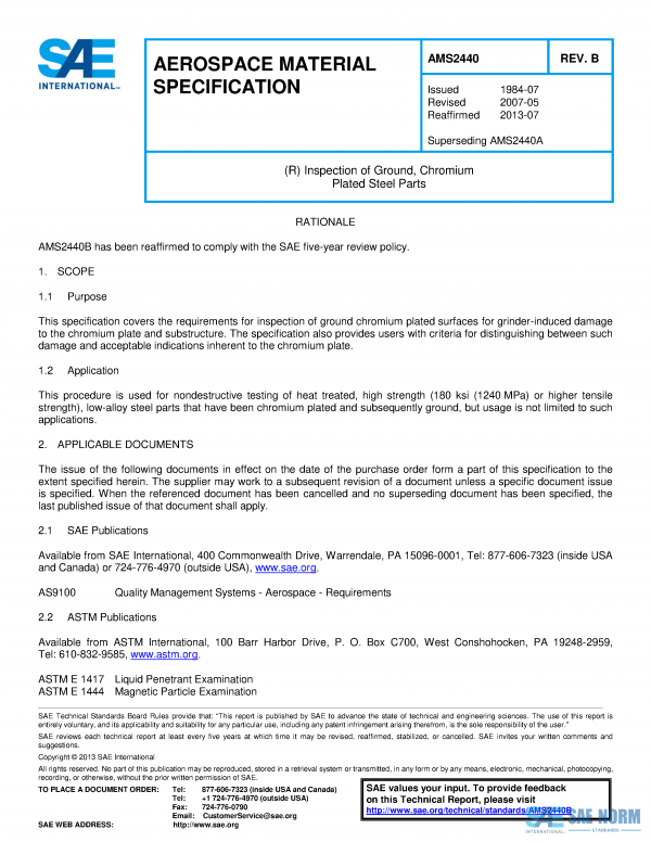 SAE AMS 2440 Series PDF