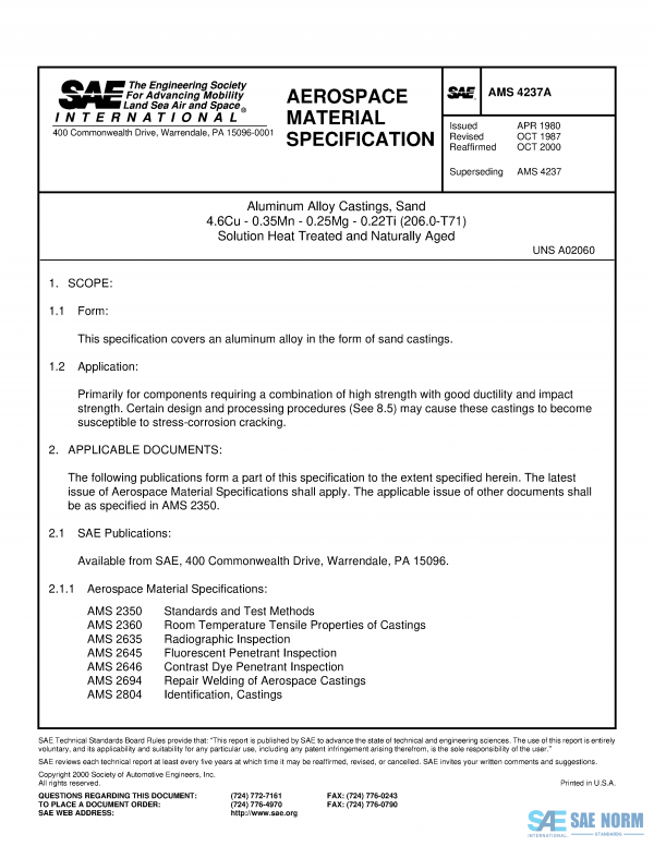 SAE AMS 4237 Series PDF
