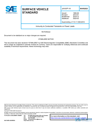SAE J 1113/11 Series PDF
