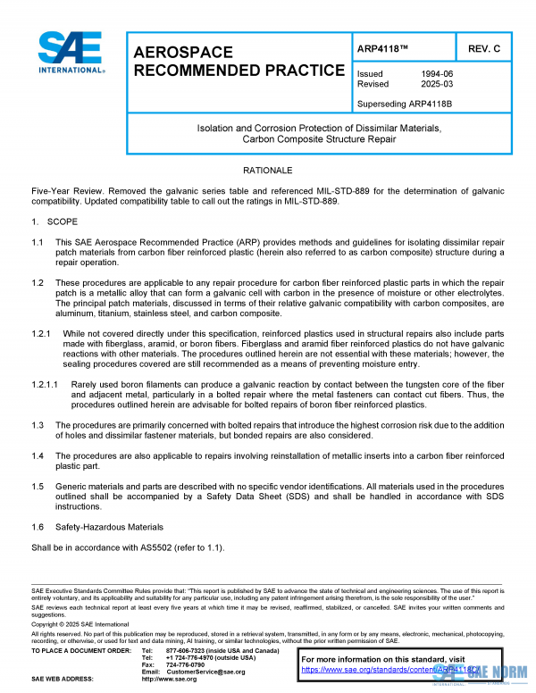SAE ARP 4118 Series PDF