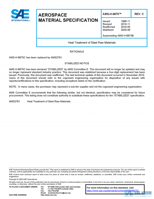 SAE AMSH 6875 Series PDF