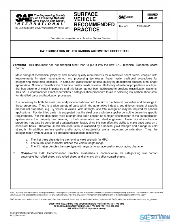 SAE J 2096 Series PDF