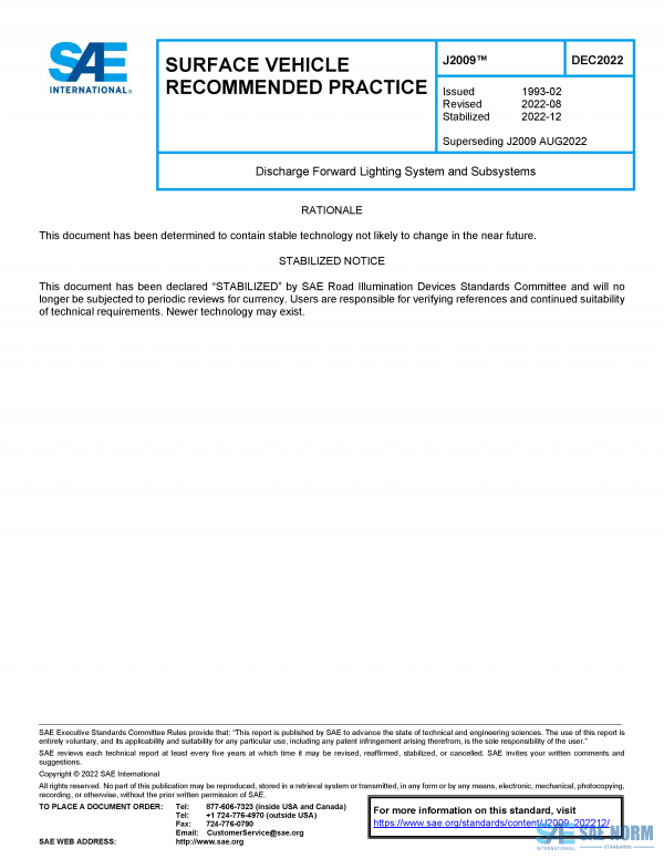 SAE J 2009 Series PDF