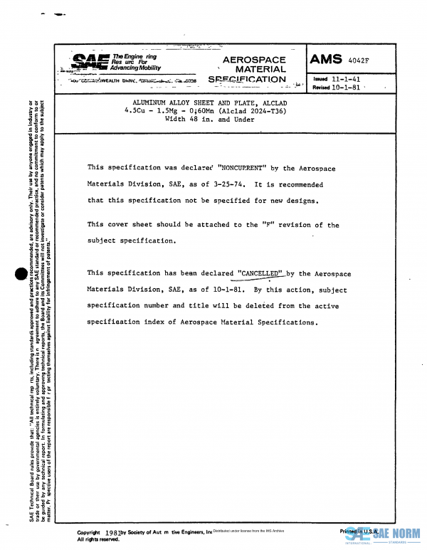 SAE AMS 4042 Series PDF
