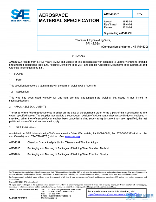 SAE AMS 4953 Series PDF