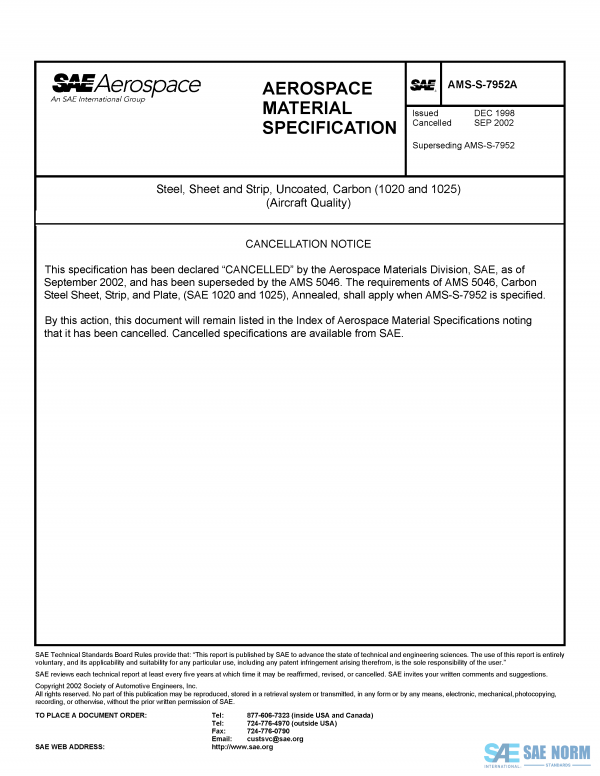 SAE AMSS 7952 Series PDF