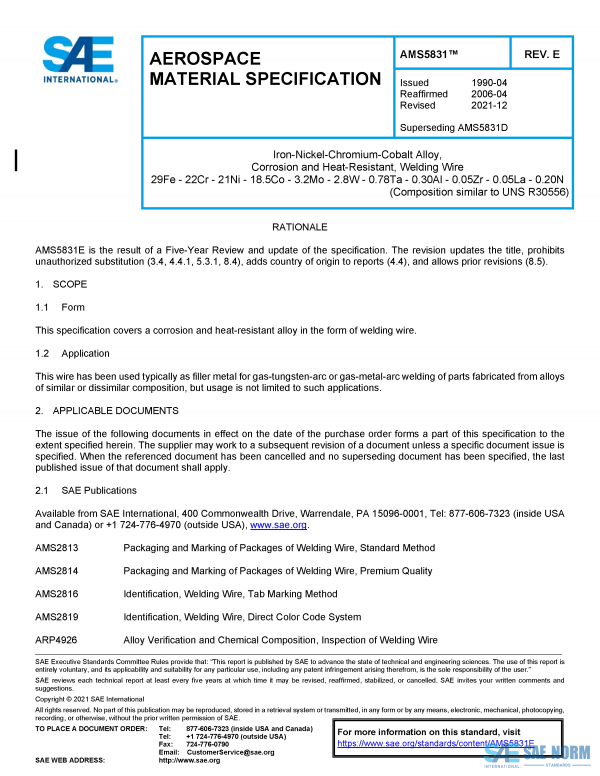 SAE AMS 5831 Series PDF
