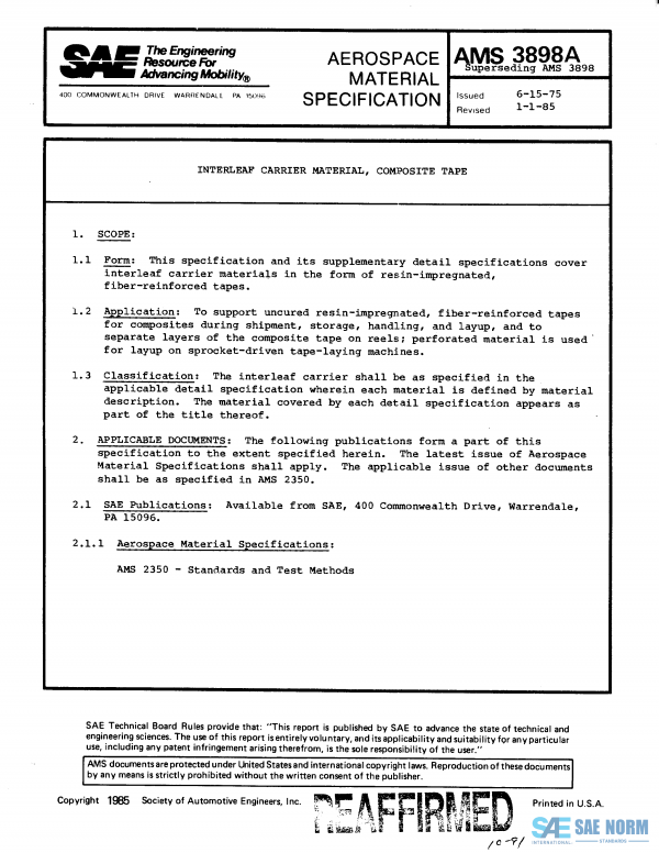 SAE AMS 3898 Series PDF