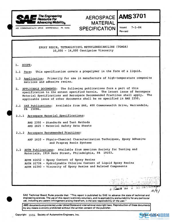 SAE AMS 3701 Series PDF