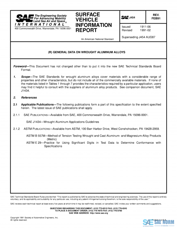 SAE J 454 Series PDF