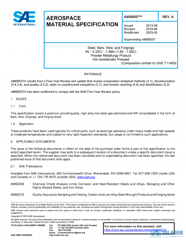 SAE AMS 6557 Series PDF