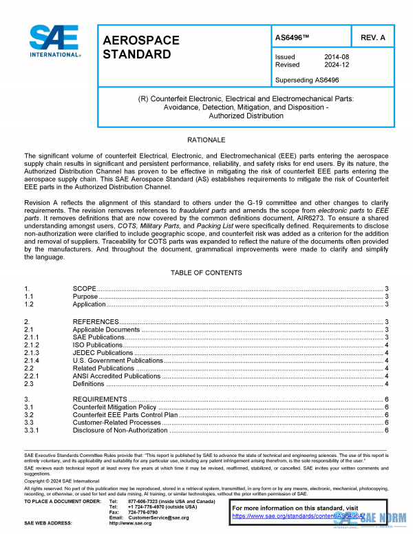 SAE AS 6496 Series PDF