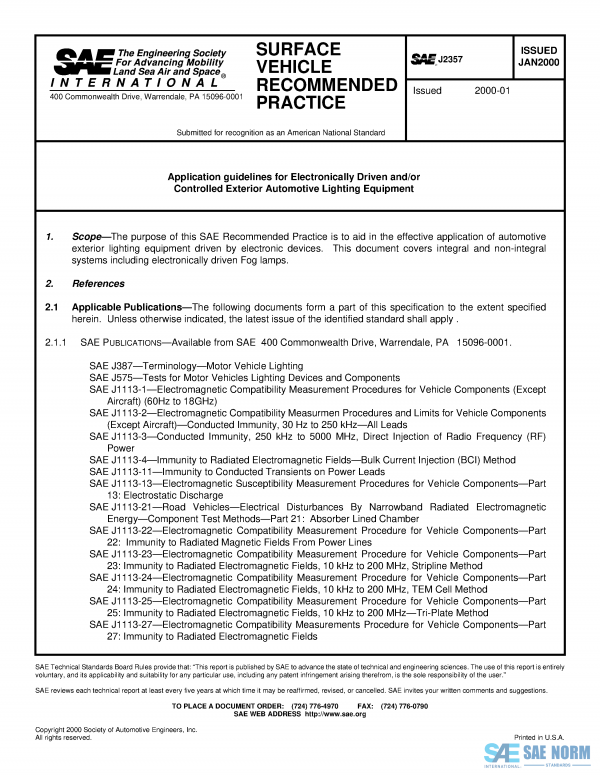 SAE J 2357 Series PDF