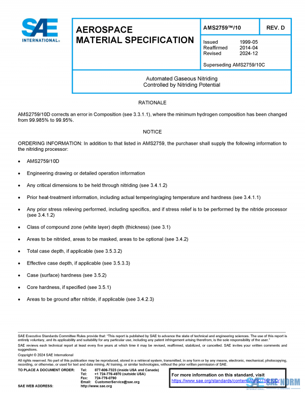 SAE AMS 2759/10 Series PDF