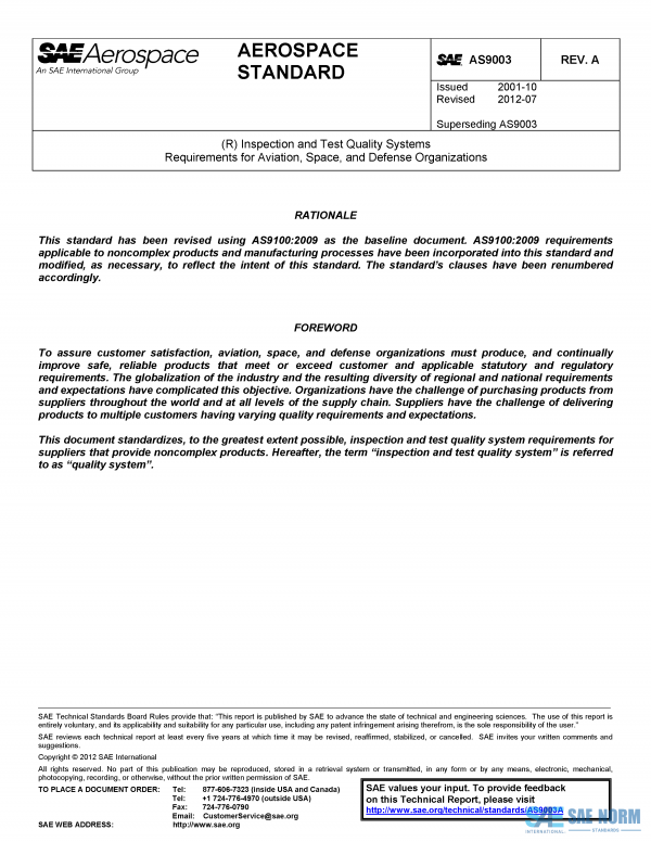 SAE AS 9003 Series PDF