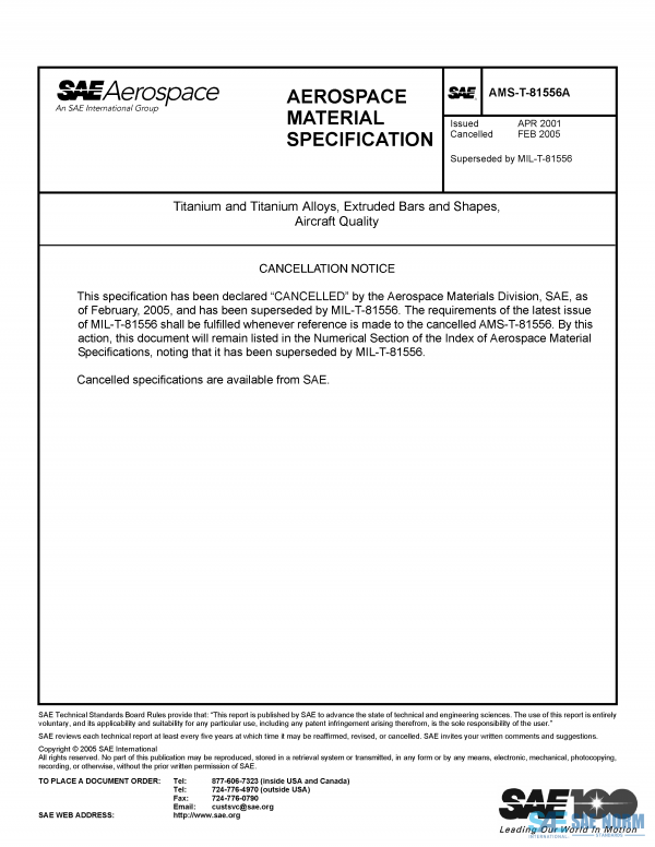 SAE AMST 81556 Series PDF