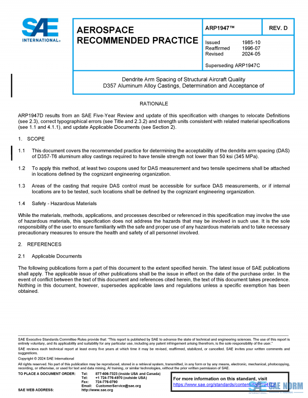 SAE ARP 1947 Series PDF