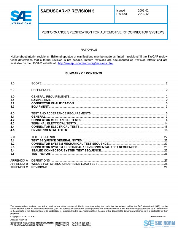SAE USCAR 17 Series PDF
