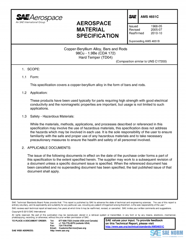 SAE AMS 4651 Series PDF