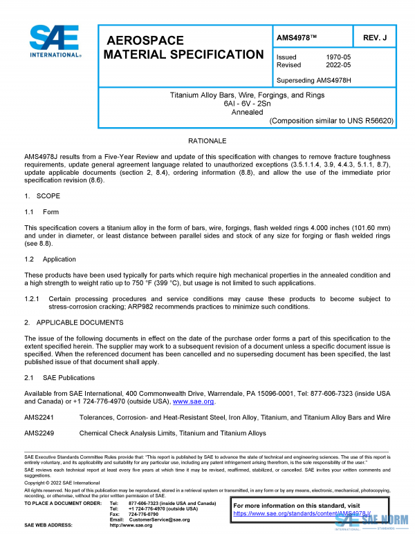 SAE AMS 4978 Series PDF