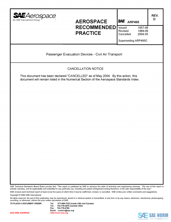 SAE ARP 495 Series PDF
