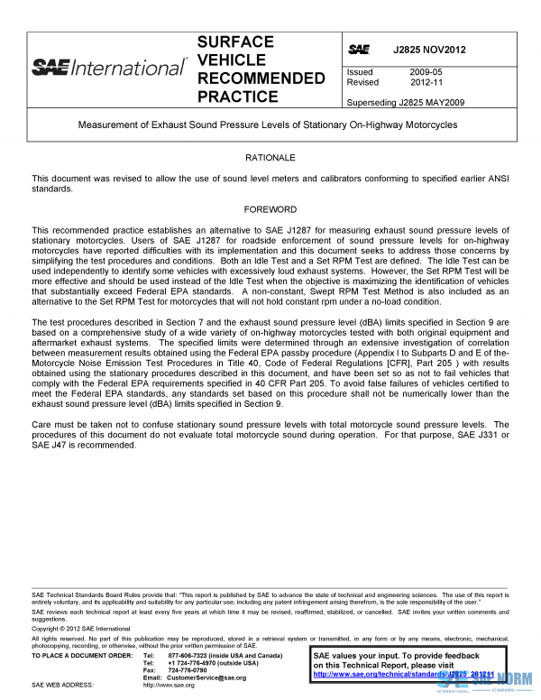 SAE J 2825 Series PDF