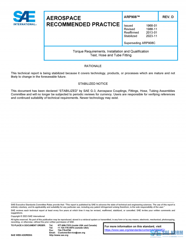 SAE ARP 908 Series PDF