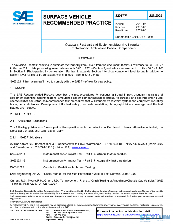 SAE J 2917 Series PDF