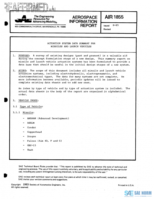 SAE AIR 1855 Series PDF