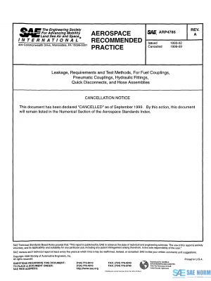 SAE ARP 4785 Series PDF