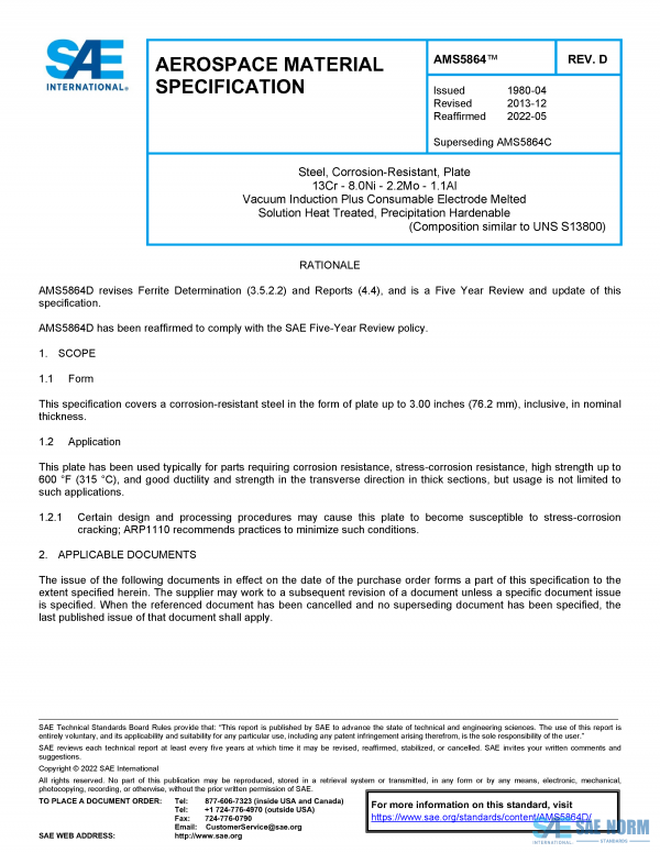 SAE AMS 5864 Series PDF