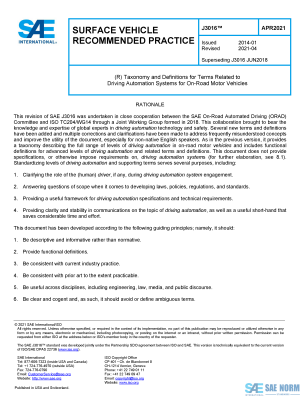 SAE J 3016 Series PDF