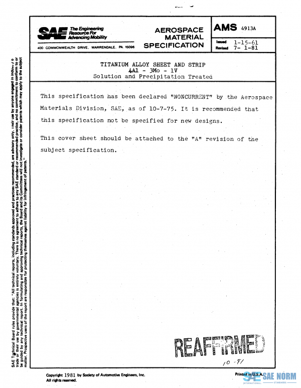 SAE AMS 4913 Series PDF