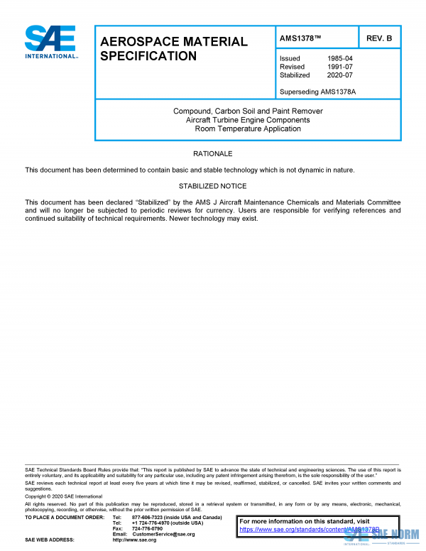 SAE AMS 1378 Series PDF