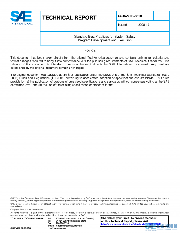 SAE GEIASTD 0010 Series PDF