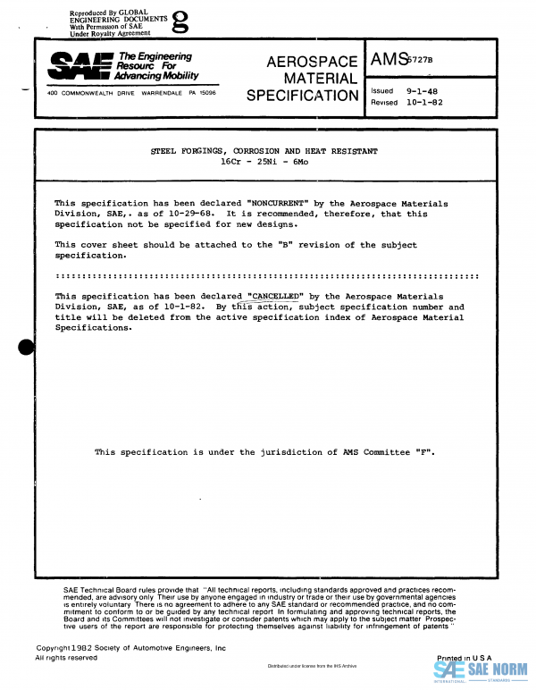 SAE AMS 5727 Series PDF