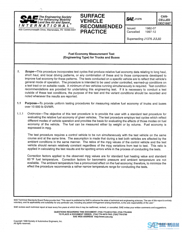 SAE J 1376 Series PDF