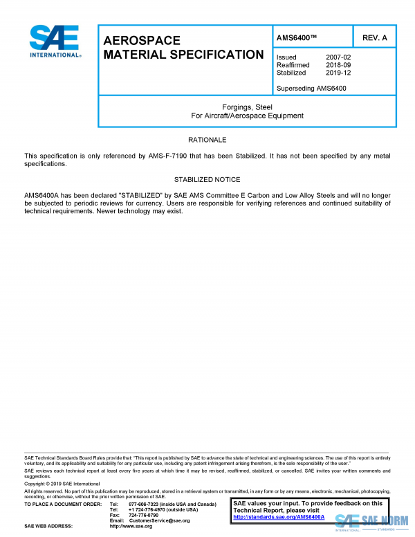 SAE AMS 6400 Series PDF