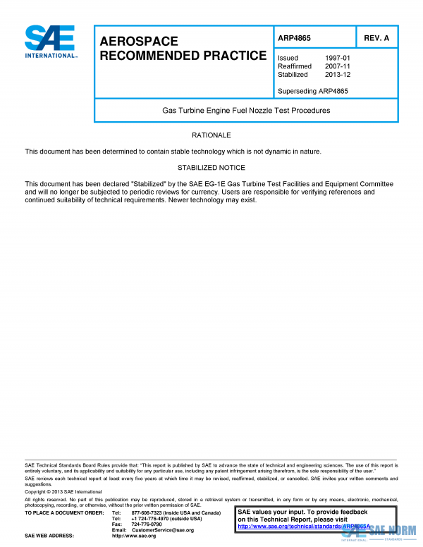 SAE ARP 4865 Series PDF