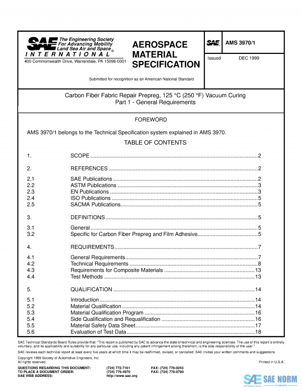 SAE AMS 3970/1 Series PDF