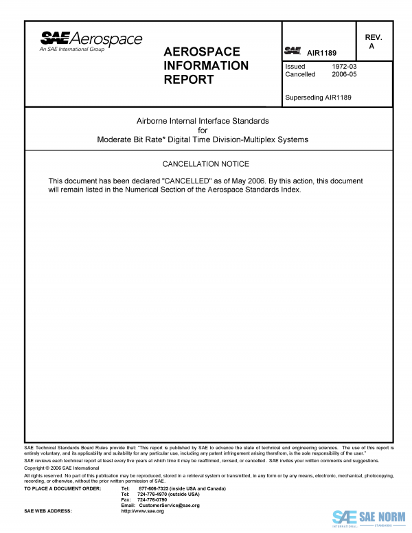 SAE AIR 1189 Series PDF