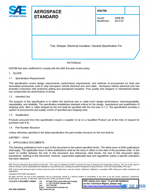 SAE AS 5768 Series PDF