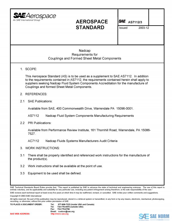 SAE AS 7112/3 Series PDF