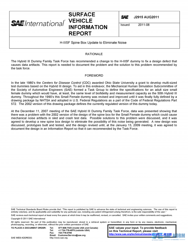 SAE J 2915 Series PDF