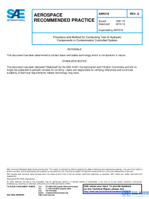 SAE ARP 219 Series PDF